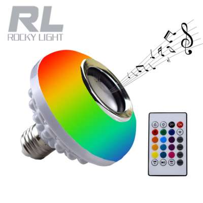 Hot Sell  RGB music+bluetooth+remote controller 6w Led music light bulb