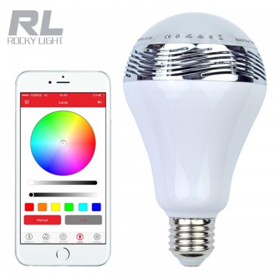 Mobile phone remote control  E27 app smart music led bulb 6w dimmer led lights RGB led light bulb with r colored led lights